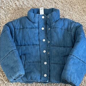 GAP Denim Blue Kids Puffer Coat